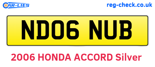 ND06NUB are the vehicle registration plates.