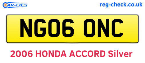 NG06ONC are the vehicle registration plates.