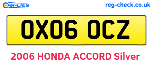 OX06OCZ are the vehicle registration plates.