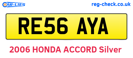 RE56AYA are the vehicle registration plates.