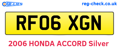 RF06XGN are the vehicle registration plates.