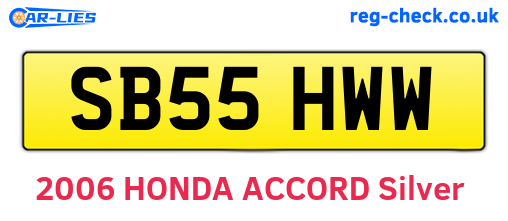 SB55HWW are the vehicle registration plates.