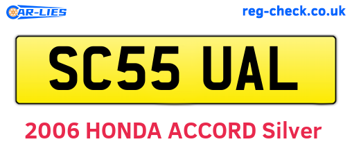 SC55UAL are the vehicle registration plates.