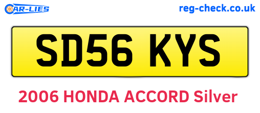 SD56KYS are the vehicle registration plates.