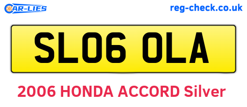 SL06OLA are the vehicle registration plates.