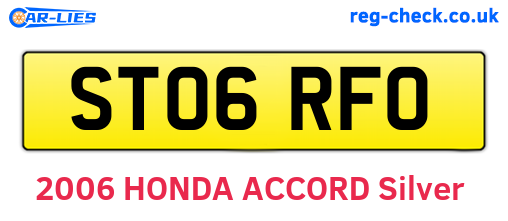 ST06RFO are the vehicle registration plates.