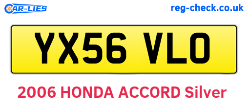 YX56VLO are the vehicle registration plates.