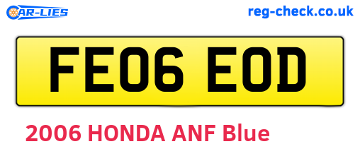 FE06EOD are the vehicle registration plates.