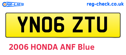 YN06ZTU are the vehicle registration plates.