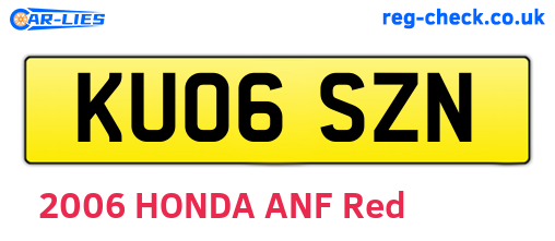 KU06SZN are the vehicle registration plates.