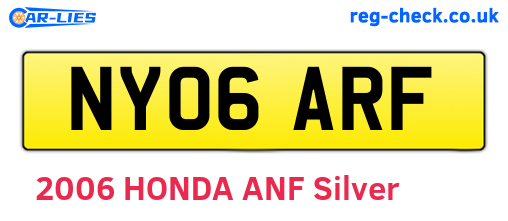 NY06ARF are the vehicle registration plates.