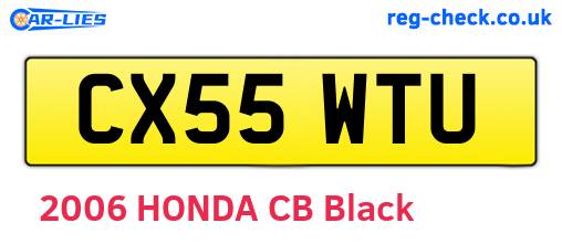 CX55WTU are the vehicle registration plates.