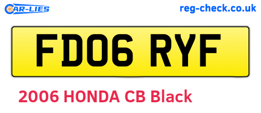 FD06RYF are the vehicle registration plates.