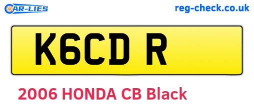 K6CDR are the vehicle registration plates.
