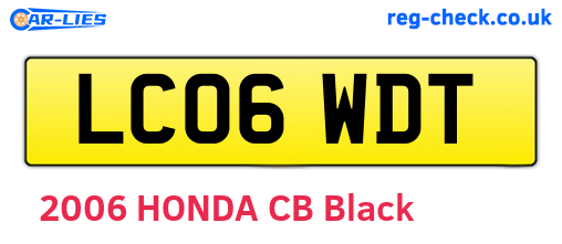 LC06WDT are the vehicle registration plates.