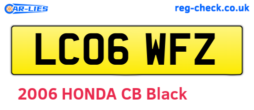 LC06WFZ are the vehicle registration plates.