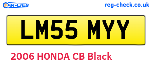 LM55MYY are the vehicle registration plates.