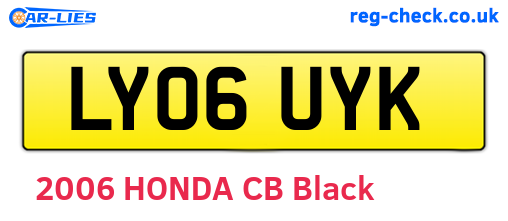 LY06UYK are the vehicle registration plates.