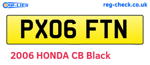PX06FTN are the vehicle registration plates.