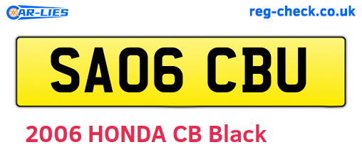 SA06CBU are the vehicle registration plates.