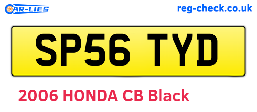 SP56TYD are the vehicle registration plates.