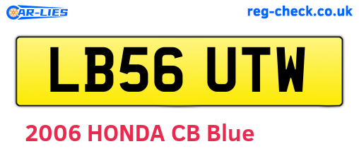 LB56UTW are the vehicle registration plates.