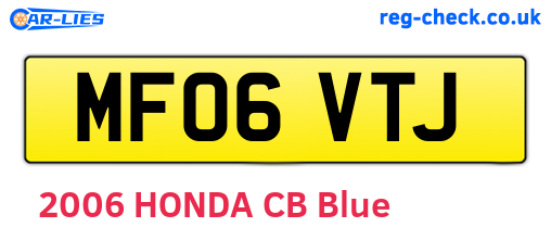 MF06VTJ are the vehicle registration plates.