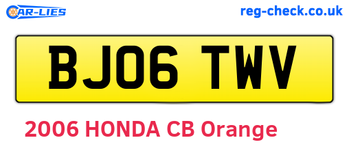 BJ06TWV are the vehicle registration plates.