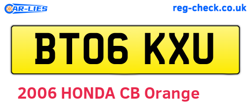 BT06KXU are the vehicle registration plates.