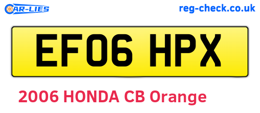 EF06HPX are the vehicle registration plates.