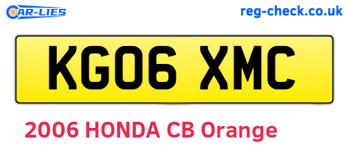 KG06XMC are the vehicle registration plates.