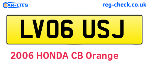 LV06USJ are the vehicle registration plates.