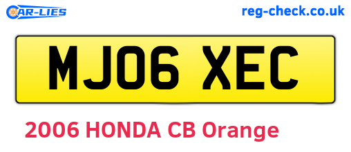 MJ06XEC are the vehicle registration plates.