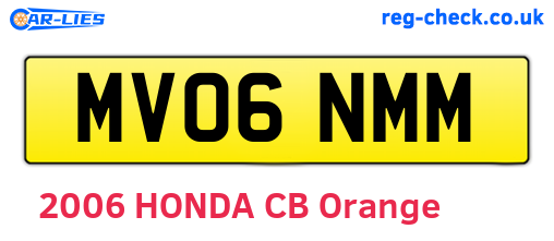 MV06NMM are the vehicle registration plates.
