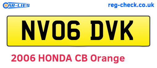 NV06DVK are the vehicle registration plates.