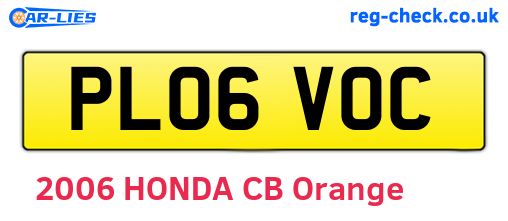 PL06VOC are the vehicle registration plates.