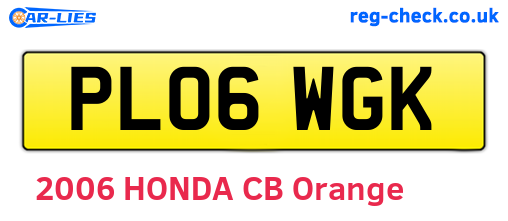 PL06WGK are the vehicle registration plates.