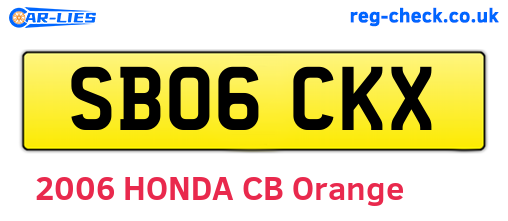 SB06CKX are the vehicle registration plates.
