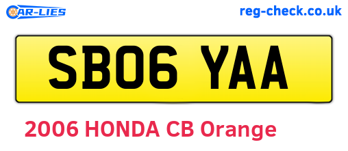 SB06YAA are the vehicle registration plates.