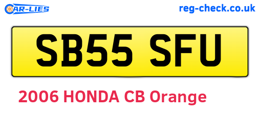 SB55SFU are the vehicle registration plates.