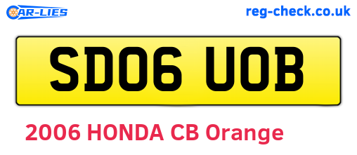 SD06UOB are the vehicle registration plates.