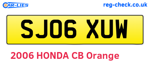 SJ06XUW are the vehicle registration plates.