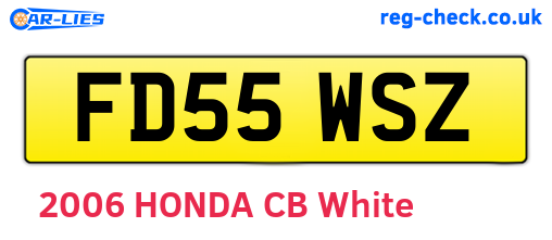 FD55WSZ are the vehicle registration plates.