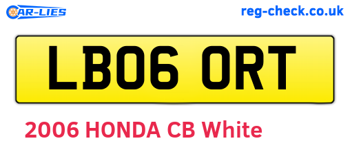 LB06ORT are the vehicle registration plates.