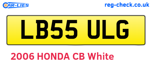 LB55ULG are the vehicle registration plates.