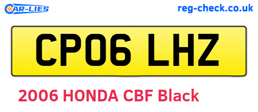 CP06LHZ are the vehicle registration plates.