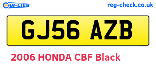 GJ56AZB are the vehicle registration plates.