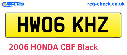 HW06KHZ are the vehicle registration plates.