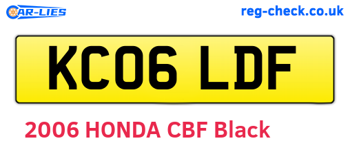 KC06LDF are the vehicle registration plates.
