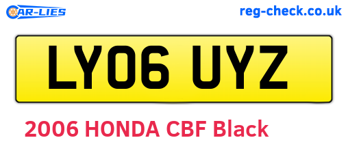 LY06UYZ are the vehicle registration plates.